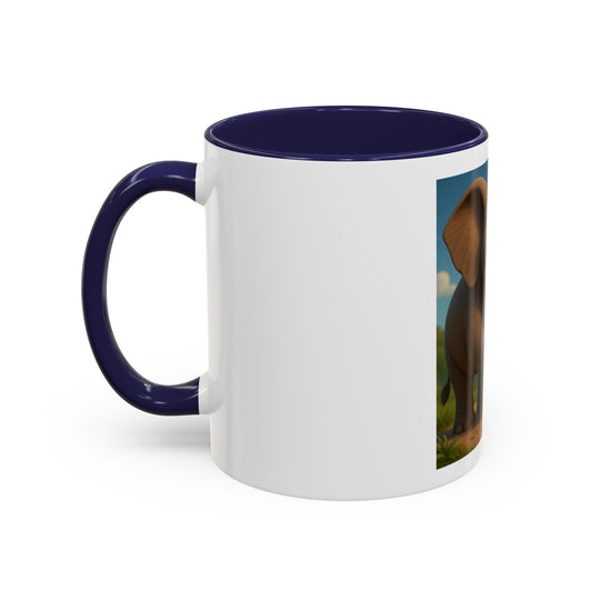 Cute Elephant Family Accent Coffee Mug - 11oz & 15oz