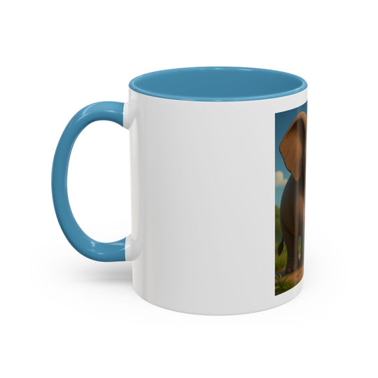 Cute Elephant Family Accent Coffee Mug - 11oz & 15oz