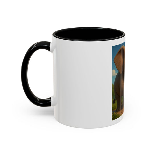 Cute Elephant Family Accent Coffee Mug - 11oz & 15oz