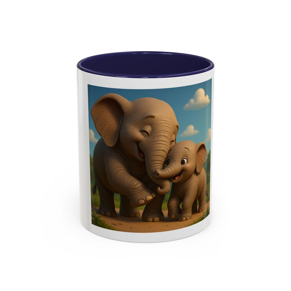 Cute Elephant Family Accent Coffee Mug - 11oz & 15oz