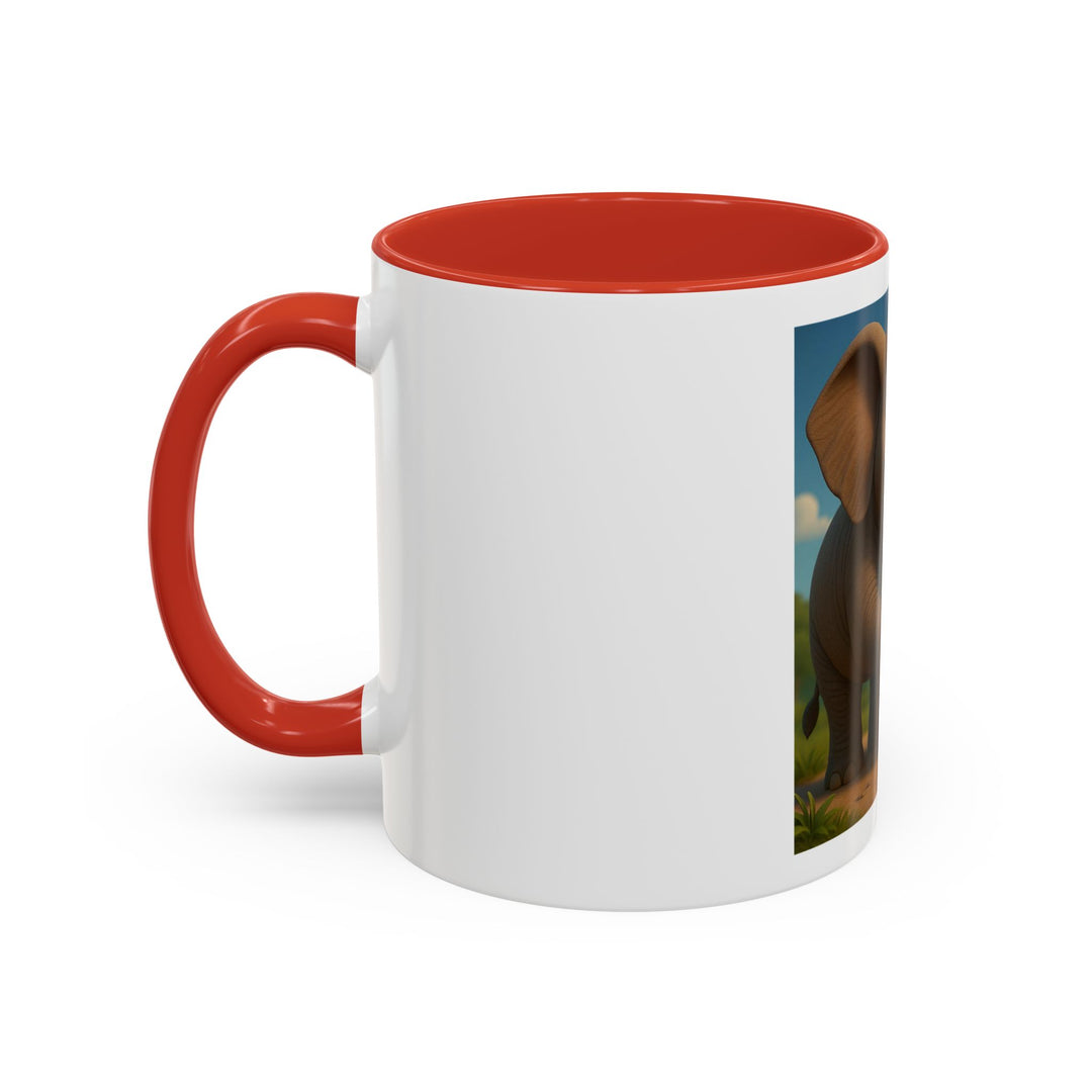 Cute Elephant Family Accent Coffee Mug - 11oz & 15oz