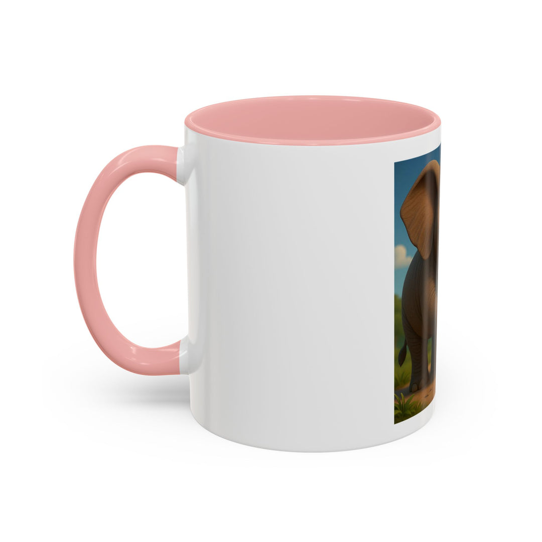 Cute Elephant Family Accent Coffee Mug - 11oz & 15oz