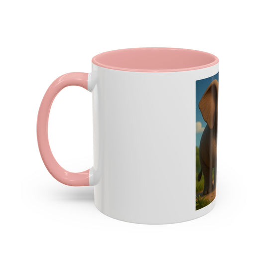 Cute Elephant Family Accent Coffee Mug - 11oz & 15oz