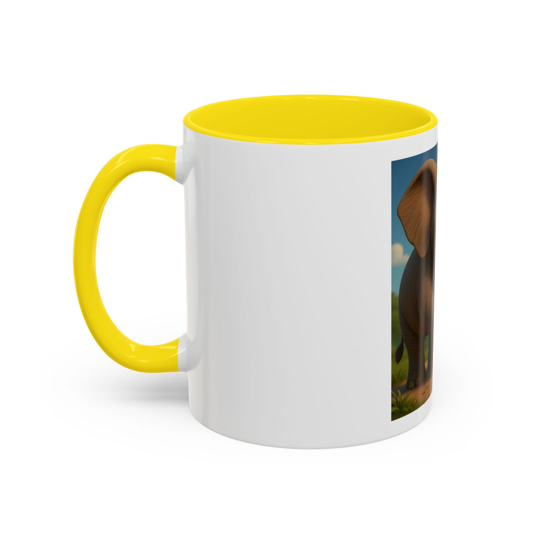 Cute Elephant Family Accent Coffee Mug - 11oz & 15oz